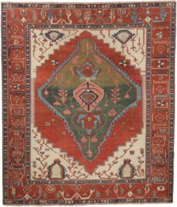 Serapi Antique Reproduction Handwoven Afghan Rug