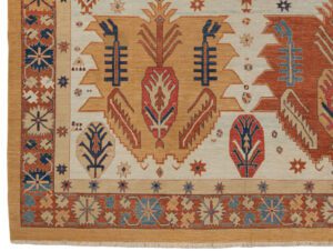 40004_NVA502A-Bakshaish_Shields_Fine_Antique_Reproduction_Handwoven_Rug-9'0''x10'0''-Afghanistan-1-Border