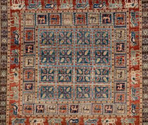 52205_BTR031A-Pazyryk_Fine_Handwoven_Tribal_Rug-5'0''x4'11''-Afghanistan-1-Center