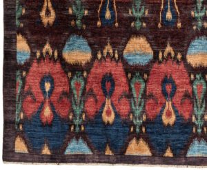 42335-Ikat_Very_Fine_Handwoven_Transitional_Rug-5'11''x9'4''-Afghanistan-1-Border