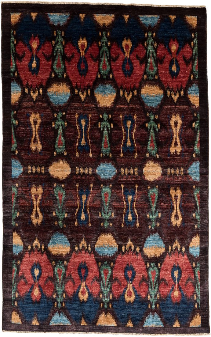 Ikat Very Fine Handwoven Afghan Rug