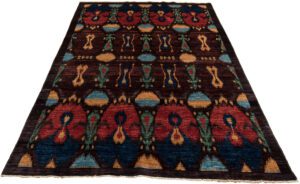 42335-Ikat_Very_Fine_Handwoven_Transitional_Rug-5'11''x9'4''-Afghanistan-2