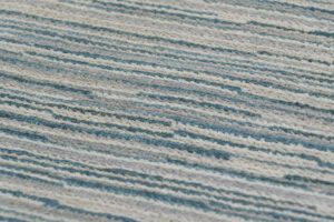 45936_UMD134A-Ultra_Fine_Stripes_Blue_Green_Ivory_Silk_Wool_Cotton_Handwoven_Rug-2'0''x2'0''-India-5