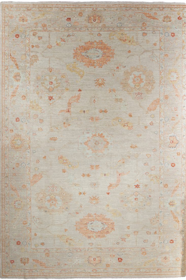 Turkish Angora Oushak Handwoven Rug