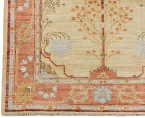 51784_BTN021A-Oushak_All_Wool_Handwoven_Tribal_Rug-5'1''x7'1''-Afghanistan-1-Border