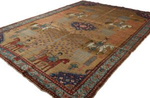 Antique Persian Bakshaish Folk Life Rug