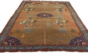 Antique Persian Bakshaish Folk Life Rug