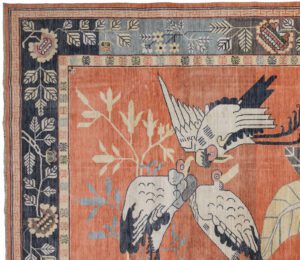 53489_BTR003A-Samarkand_Crane_Handwoven_Pictorial_Rug-9'4''x12'0''-Afghanistan-1-Border