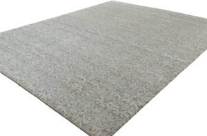 Tibetan wool and silk handwoven contemporary rug