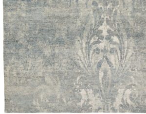 38811_KAN136A-Tibetan_Flore_Blue_Gray_Ivory_Handwoven_Rug-8'0''x10'0''-Nepal-1-Border