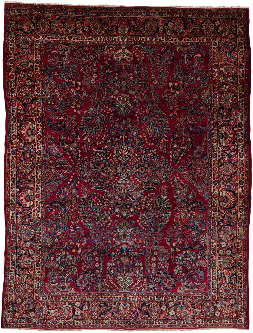 Antique Sarouk Handwoven Rug
