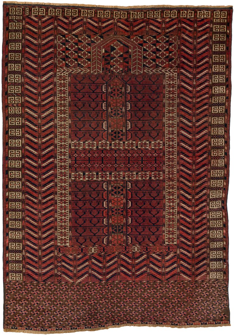 Antique Turkmen Yomut Ensi Handwoven Rug
