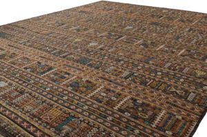Afghan Hand Knotted Modern Village Textured Rug