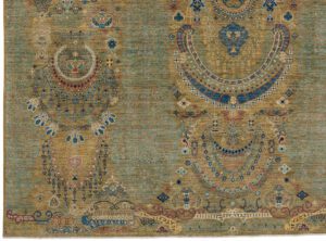 54537_BTR024A-Mughal_Transitional_Super_Fine_Handwoven_Tribal_Rug-8'0''x9'11''-Afghanistan-1-Border