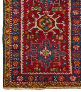 28691-Karaja_Vintage_Handwoven_Tribal_Rug-1'11''x5'1''-Iran-1-Border