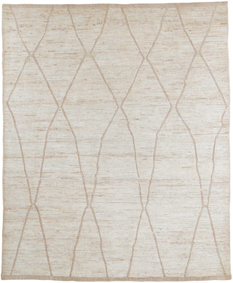 Afghan Moroccan Handwoven Undyed Wool Rug