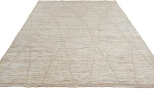 Afghan Moroccan Handwoven Undyed Wool Rug