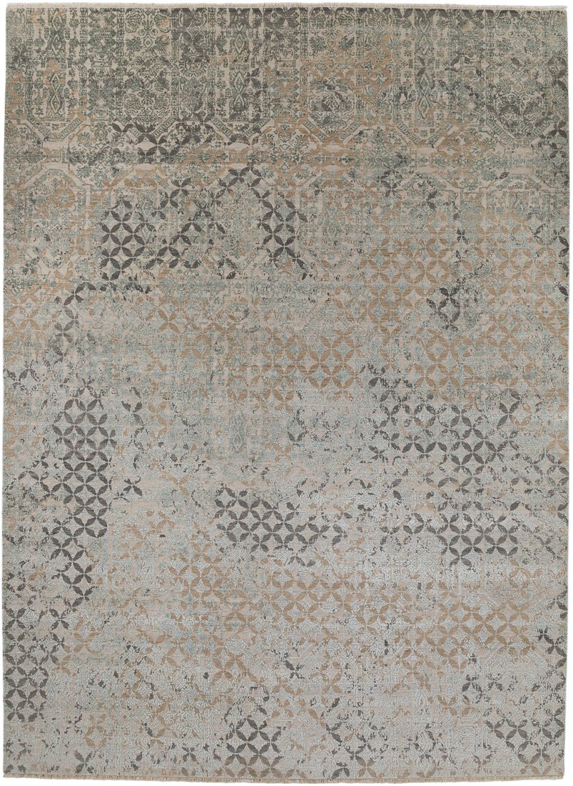 Heirloom Modern Handwoven Wool and Silk Rug