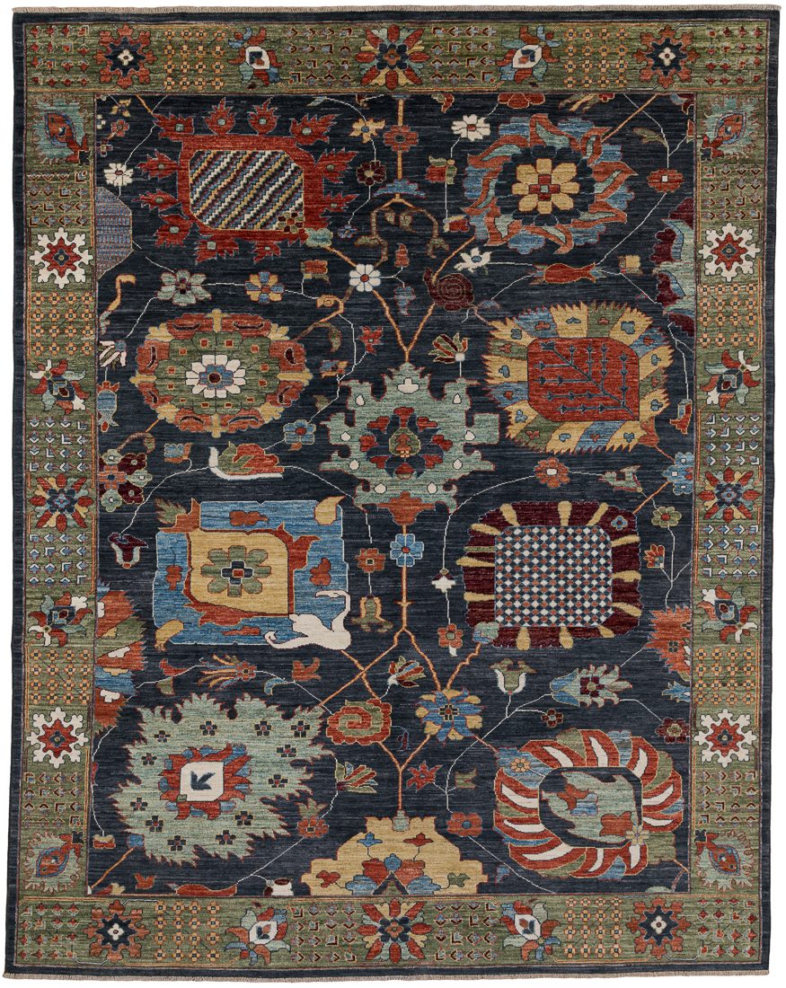 Afghan Palmette Transitional Handwoven Tribal Rug