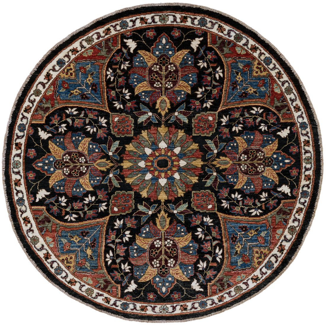 Afghan Farahan Handwoven Tribal Round Rug