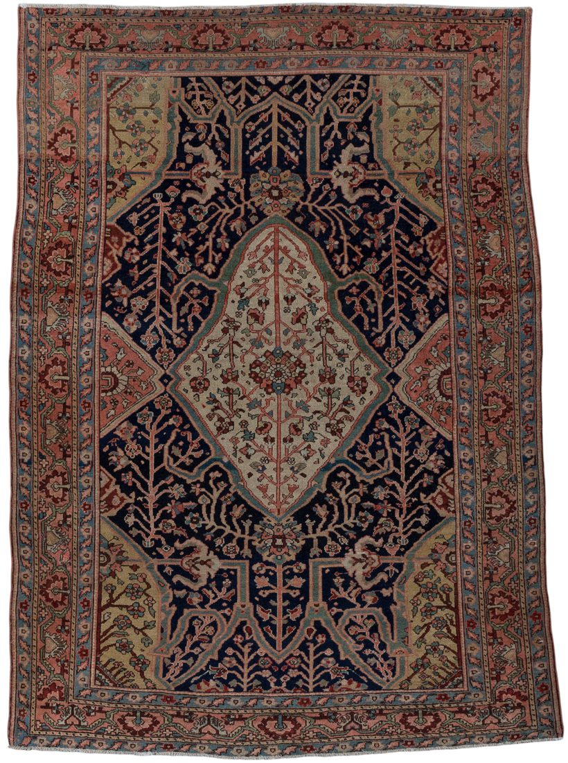 Antique Farahan Sarouk Handwoven Rug