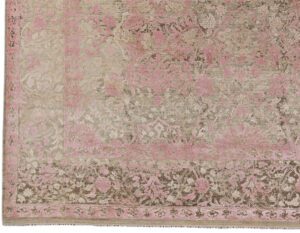 38418-Heirloom_Transitional_Pink_Very_Fine_Handwoven_Silk_Wool_Rug-8'0''x9'10''-India-1-Border