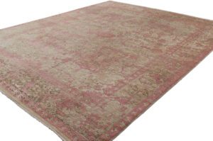 Transitional Wool and Silk Hand knotted Rug