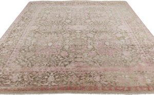 Transitional Wool and Silk Hand knotted Rug