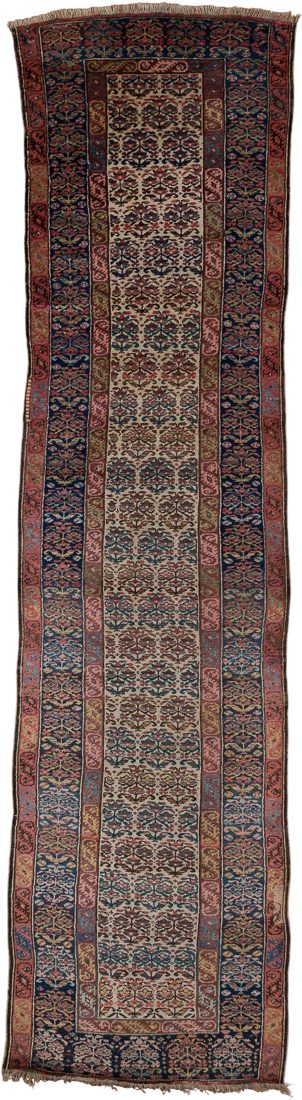 Antique Senneh Kurd Persian Handwoven Runner Rug