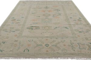 Turkish Knot Oushak Handwoven Rug
