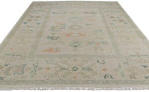 Turkish Knot Oushak Handwoven Rug